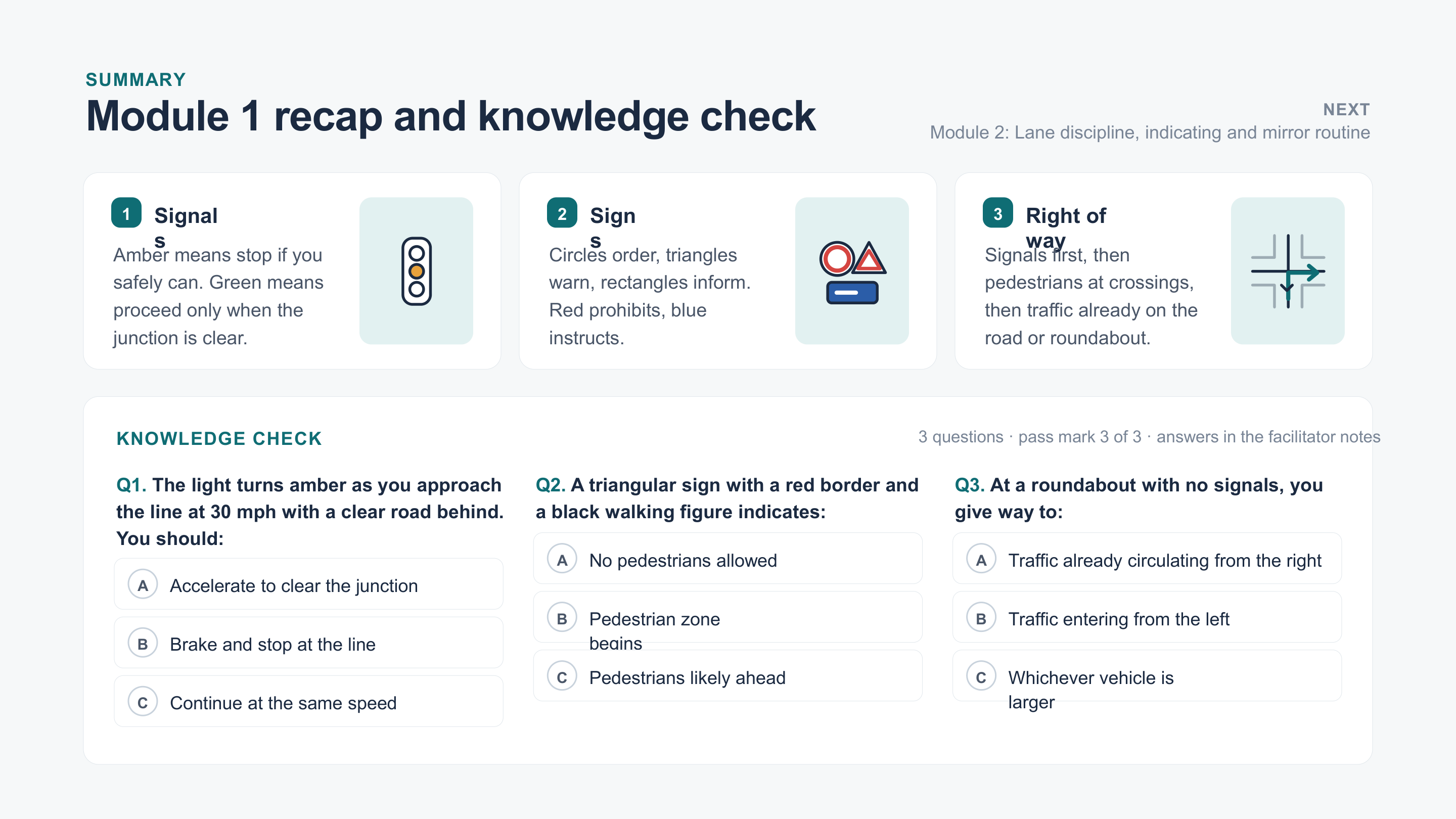 Slide 5: Module recap and knowledge check